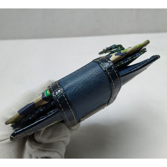 Fossil Multicolor Canvas Leather Trim Credit Card ID Window Bifold Wallet - Picture 5 of 16